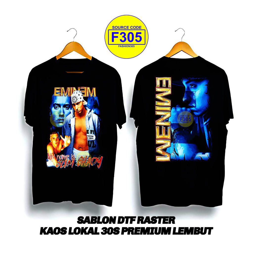 KAOS MUSIK EMINEM BOOTLEG DTF RASTER