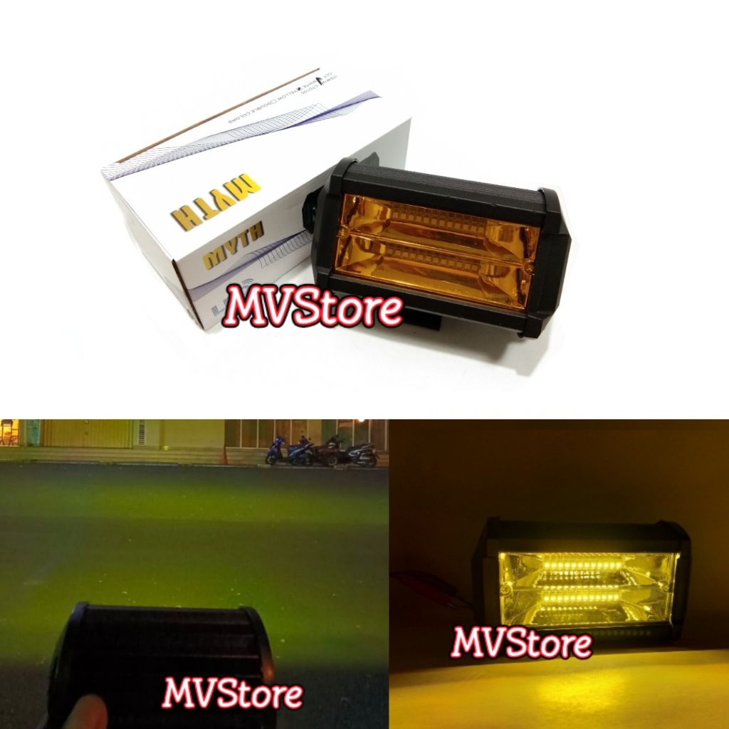 Lampu Tembak Sorot Led 24 Mata MYTH Cree Kuning Lampu Tembak Led Motor Mobil 12 -24 Volt