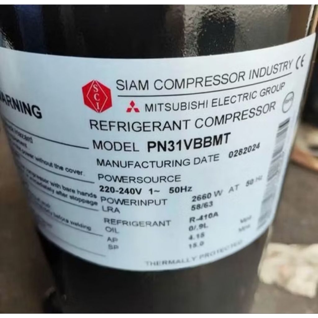 KOMPRESOR AC SIAM/DAIKIN PN31VBBMT(3PK R410 1PHASE)