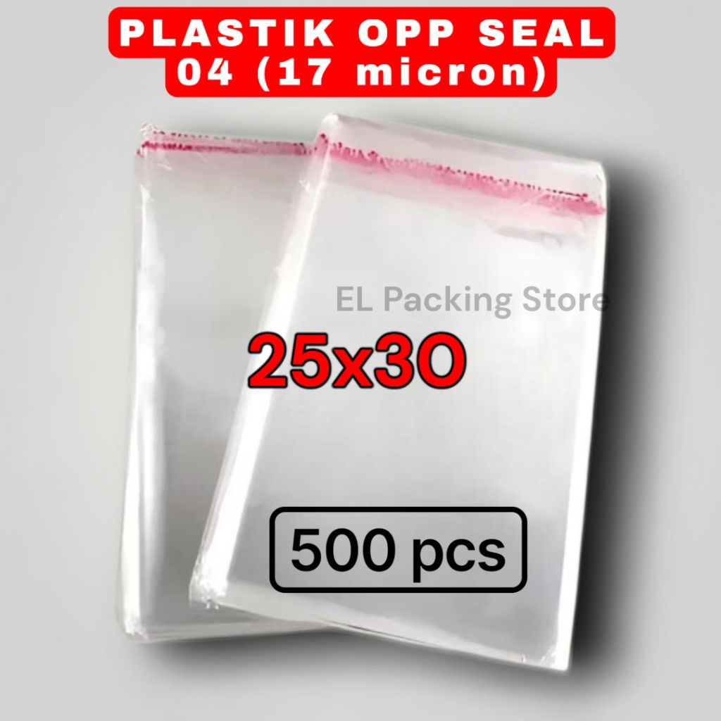 PLASTIK OPP 25X30 TEBAL 04 17 MICRON  - PLASTIK OPP SEAL DOUBLE PRESS - OPP BUNGKUS BAJU