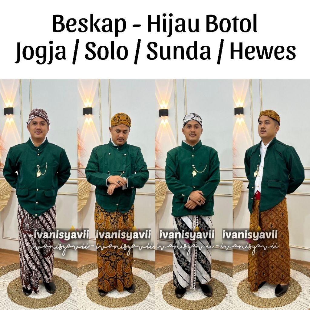 (ivanisyavii) Beskap - Warna Hijau Botol | Beskap Solo / Sunda / Jogja / Hewes