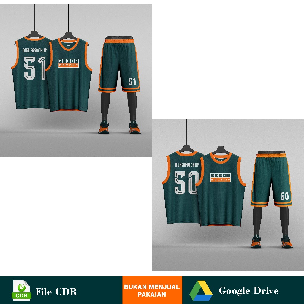 Mockup Jersey Basketball Hanger CDR