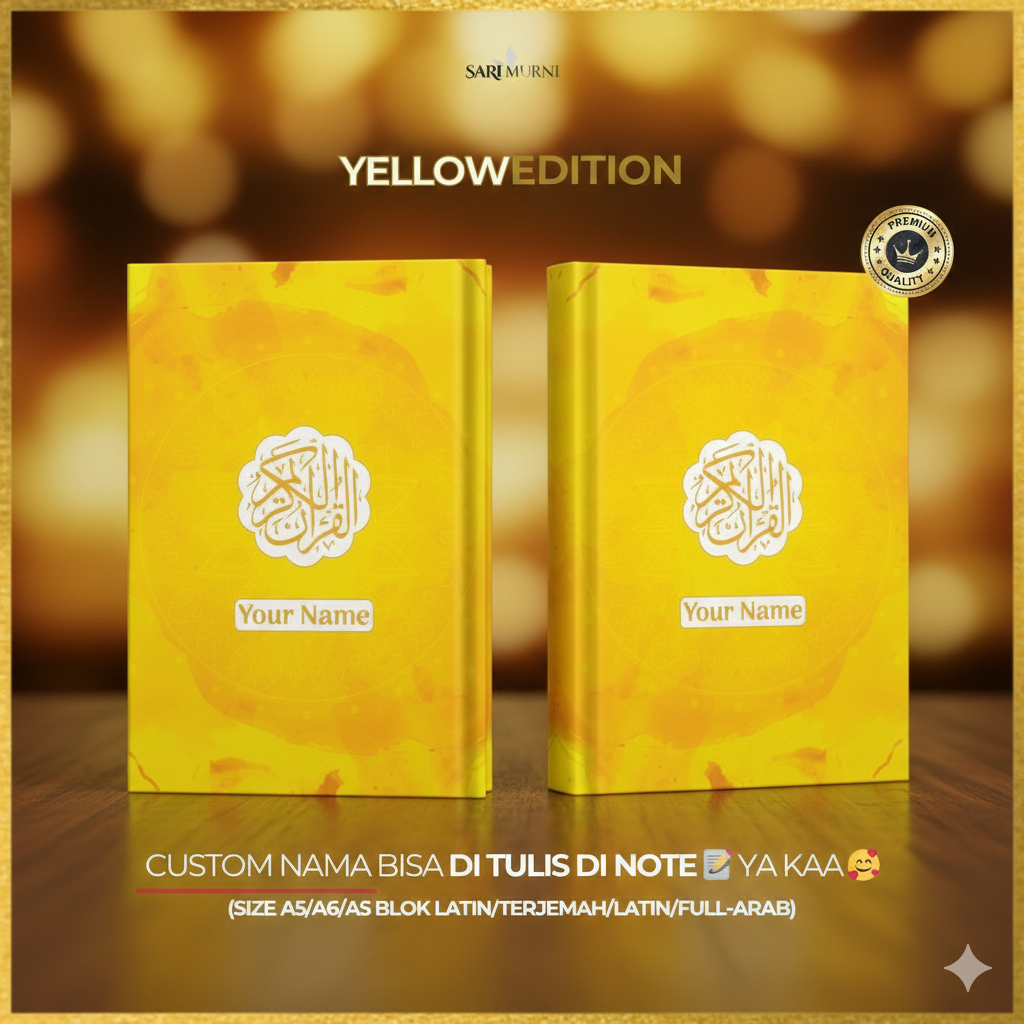 Sari Murni Jakarta - Alquran Custom Nama Terjemahan Perkata Latin A5 A6 Yellow Edition SM-041