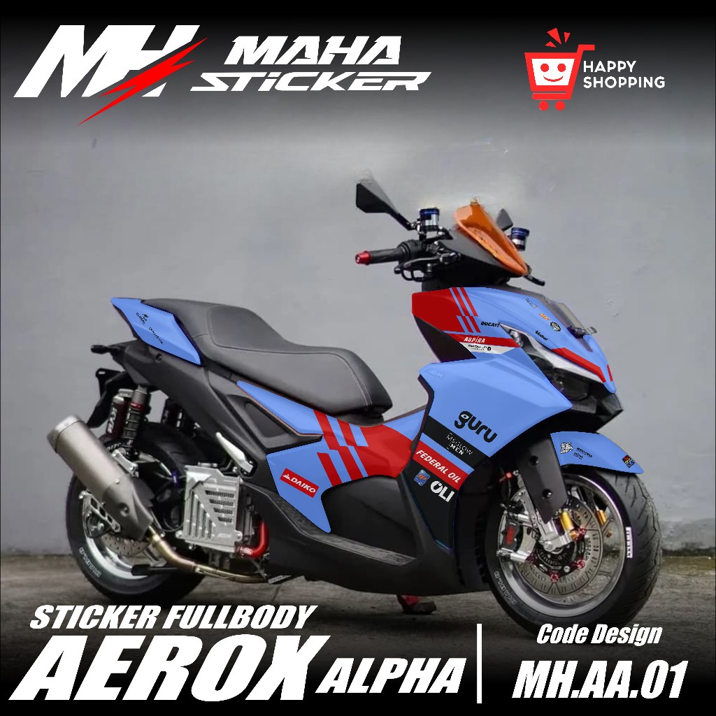 Maha Decal - Decal Sticker Aerox Alpha Full Body Aerox Alpha Cx 2025 Variasi Decal Aerox