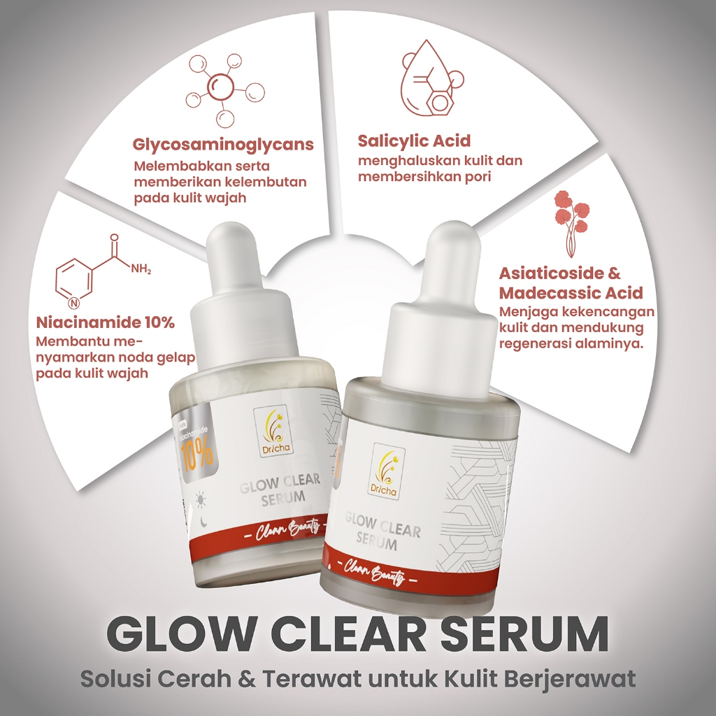 GLOW CLEAR SERUM (serum kulit berminyak berjerawat)