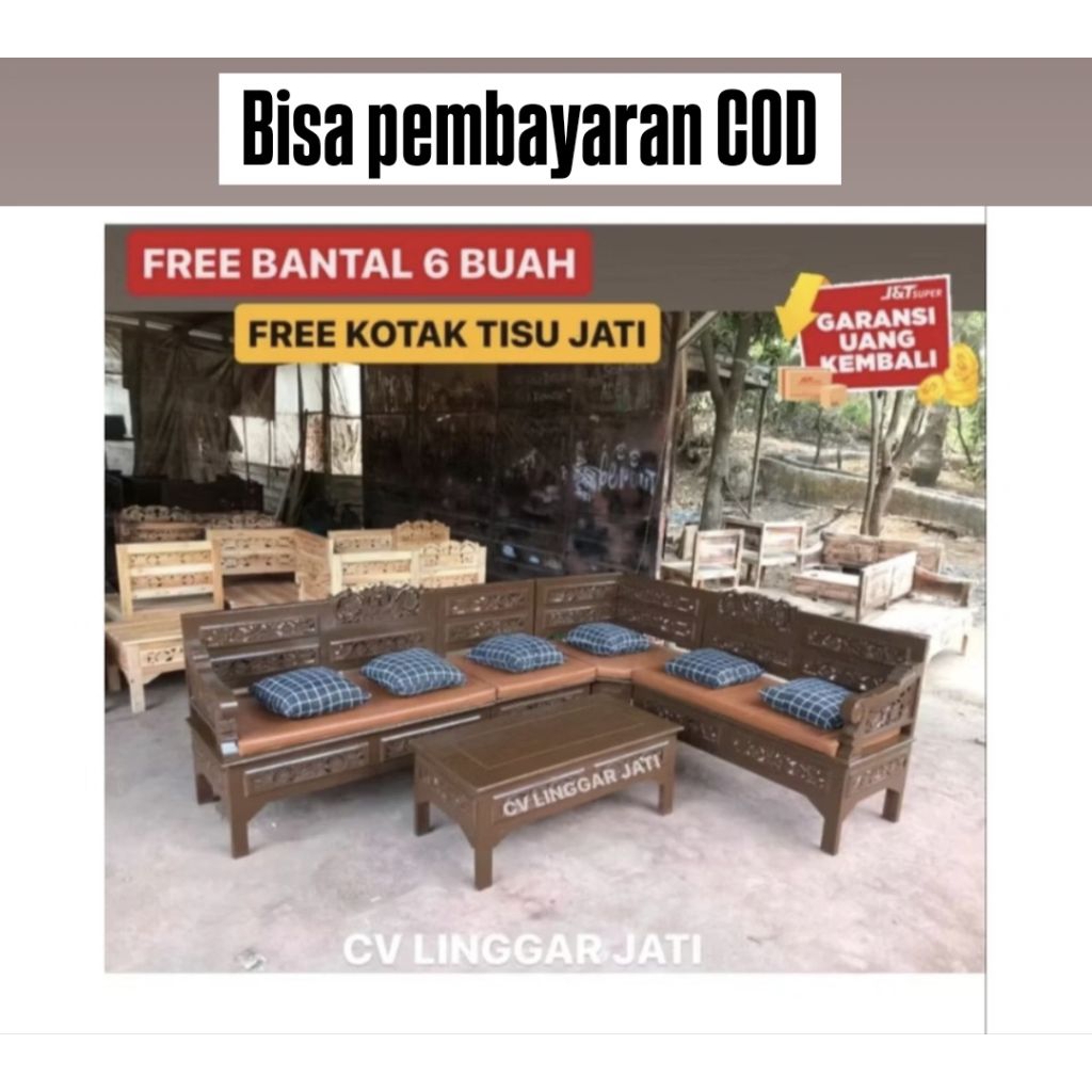 TERMURAH Kursi Tamu Sudut Minimalis Kursi Tamu Kayu Jati Matahari Marmer Teratai Marmer Mawar Natura