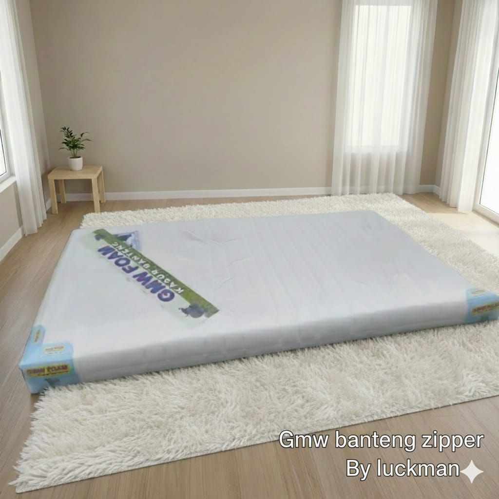 ukuran 160x200 Promo Banteng Zipper kasur Busa hard foam rebonded d50+ GMW multi ukuran super cover 
