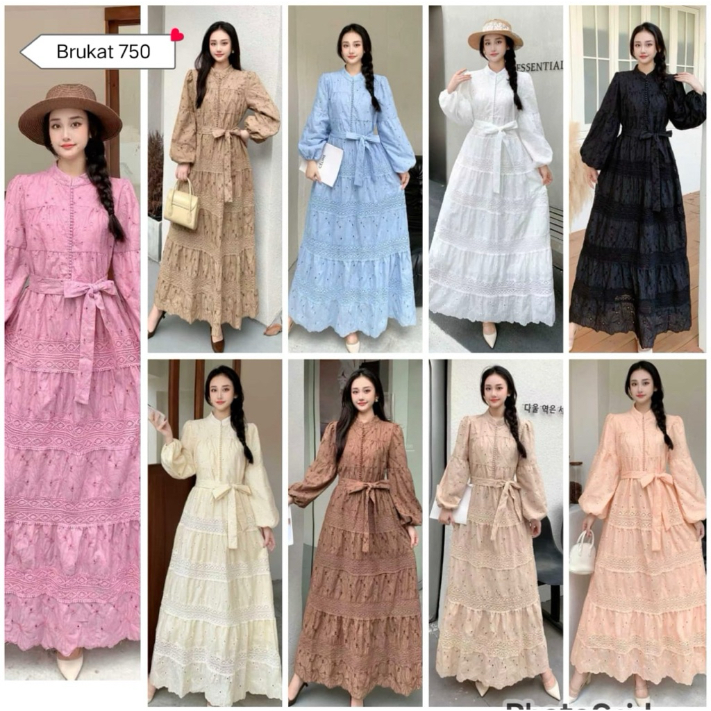 Atisa Dress,Atisa Maxi,Dress Maxi ,dress lafreya, gamis Sheila, peony dress, gamis import premium, d