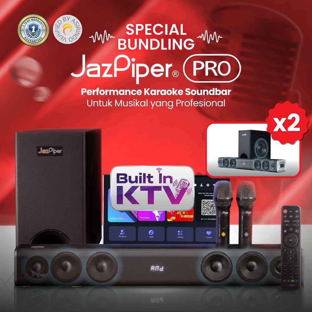 [2 UNIT] JazPiper PRO - Professional Karaoke Soundbar / Home Theatre Soundbars / Alat Karaoke Rumaha