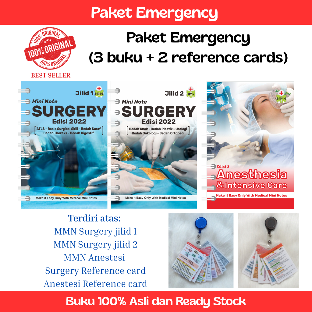 Medical Mini Notes Paket Emergency 2023 / MMN Kedaruratan / UGD || Paket MMN Bedah + Anestesi + Card