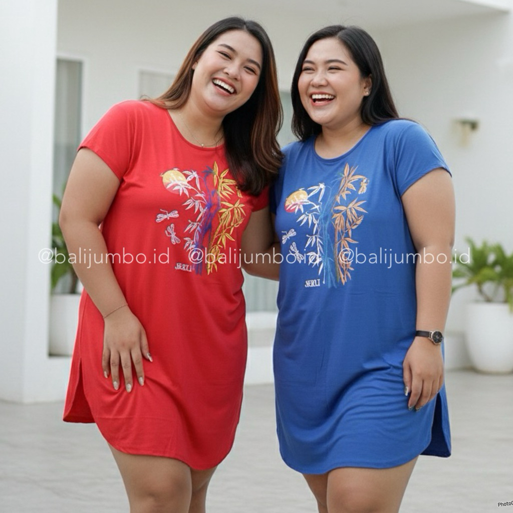 DASTER BALI JUMBO MIDI LD MAKS 140CM DASTER BIG SIZE  BAHAN KAOS JERSEY MELAR ADEM