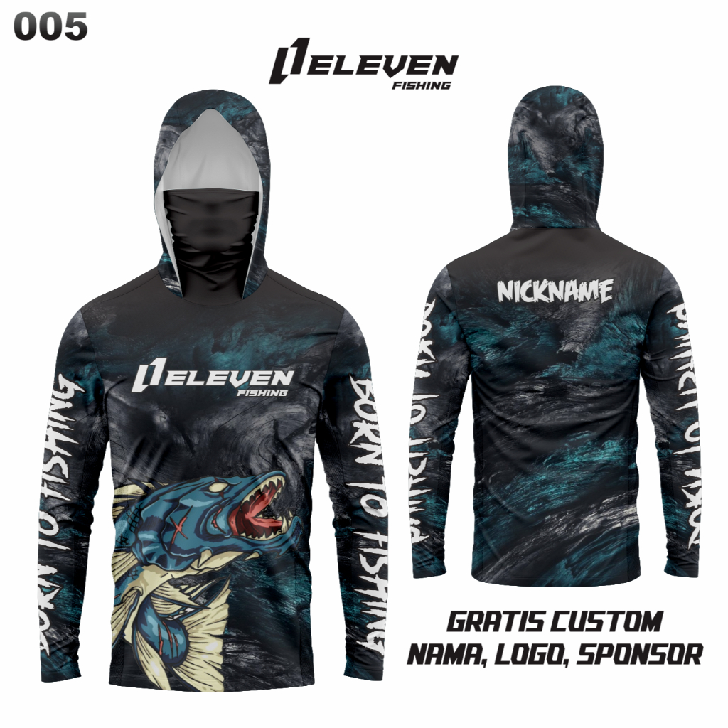 ELEVEN FISHING Baju Kaos Jersey Mancing Printing Custom Nama Bisa Satuan 005