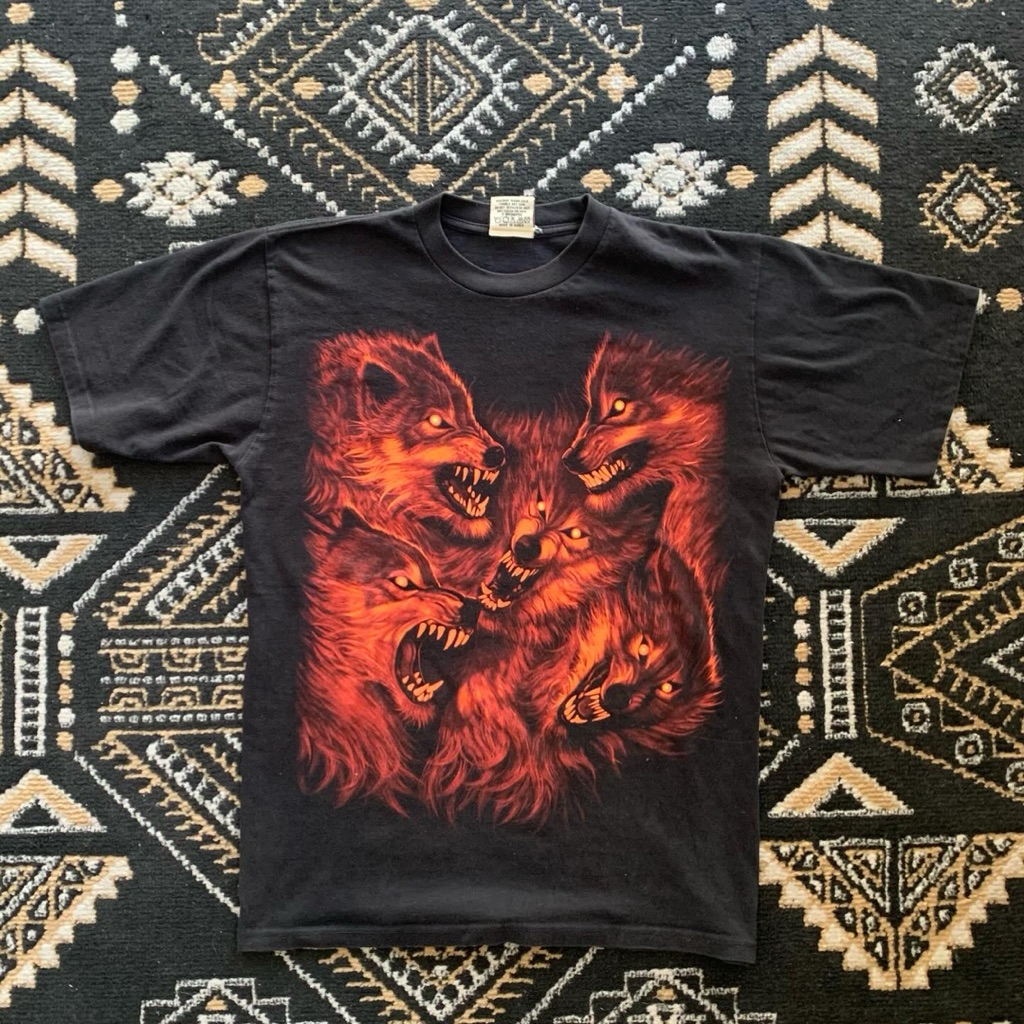 kaos vintage wolf nwo second