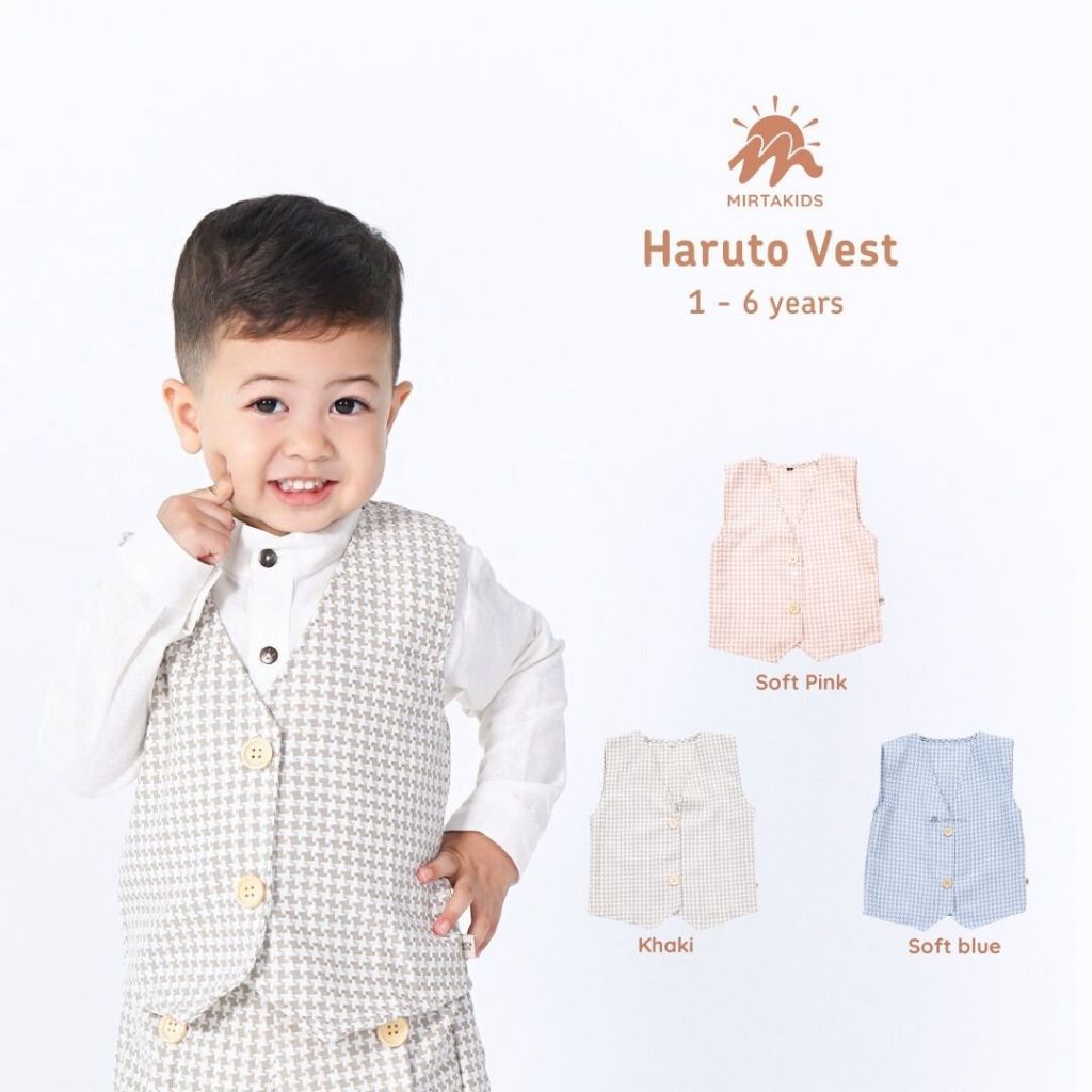 Mirtakids Haruto Vest Anak (1-6 tahun) | Vest Rompi Kancing Anak Unisex Korean Style Semi Formal | K