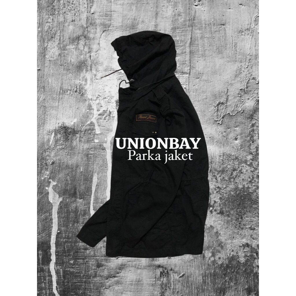 jaket parka M65 UNIONBAY bahan kanvas adem warna hitam pekat second preloved