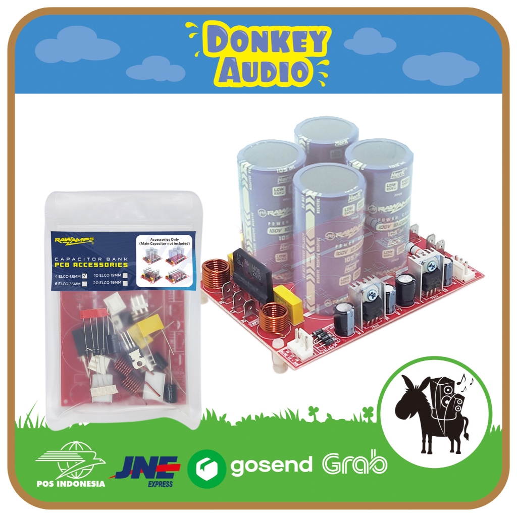 PAKET Elco Elko Kapasitor Capacitor Bank 4 Elco 35mm RAWAMPS