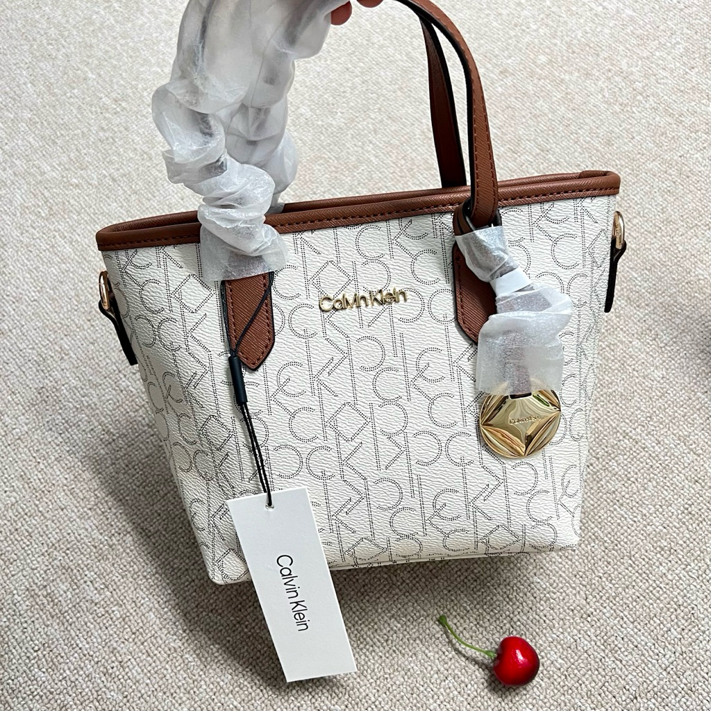 PO 3 Hari Calvin Klein Mini Tote Bag - Signature Vanilla Original