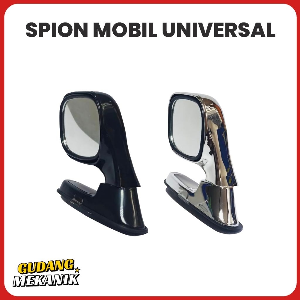 Spion Tanduk / Kap Mesin Mobil Universal Hitam Chrome Spot Mirror Blind Spot Car