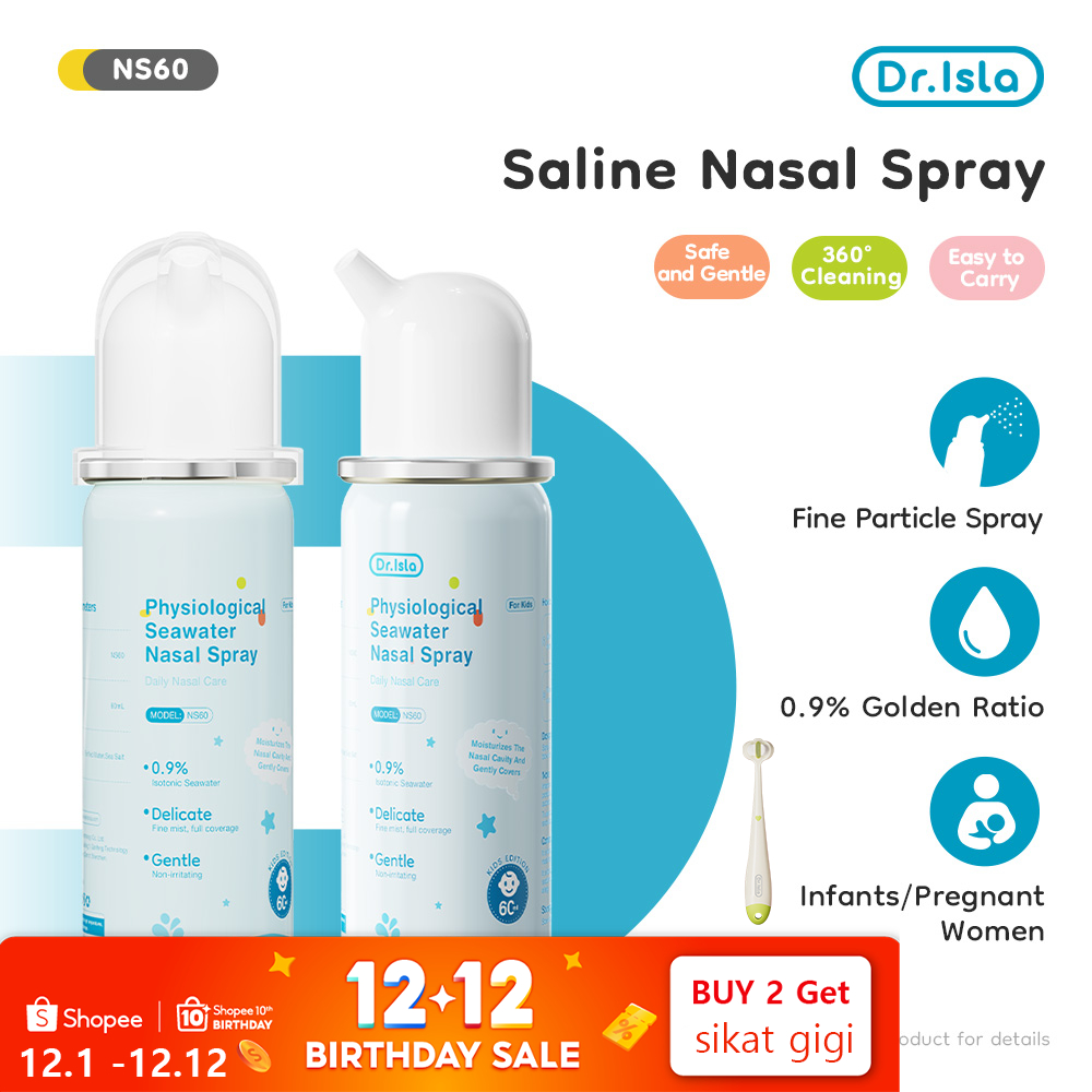 Dr.isla Nasal Spray Bayi Nose Hygiene 0,9% Garam Semprotan Hidung Bayi  60ml NS60