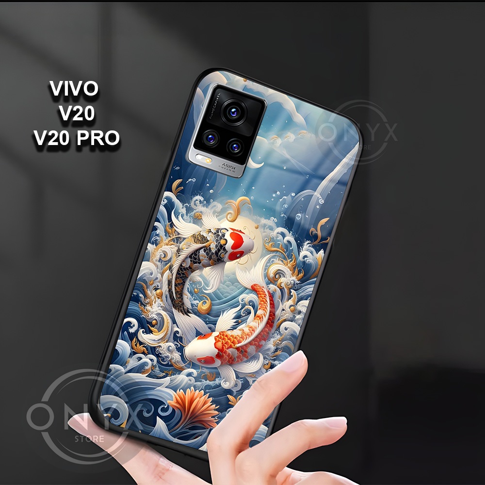 [W09] Softcase VIVO V20/V20 PRO Softcase Kaca Kilau Glossy | Kesing Vivo Motif Koi | Case Vivo VIVO 