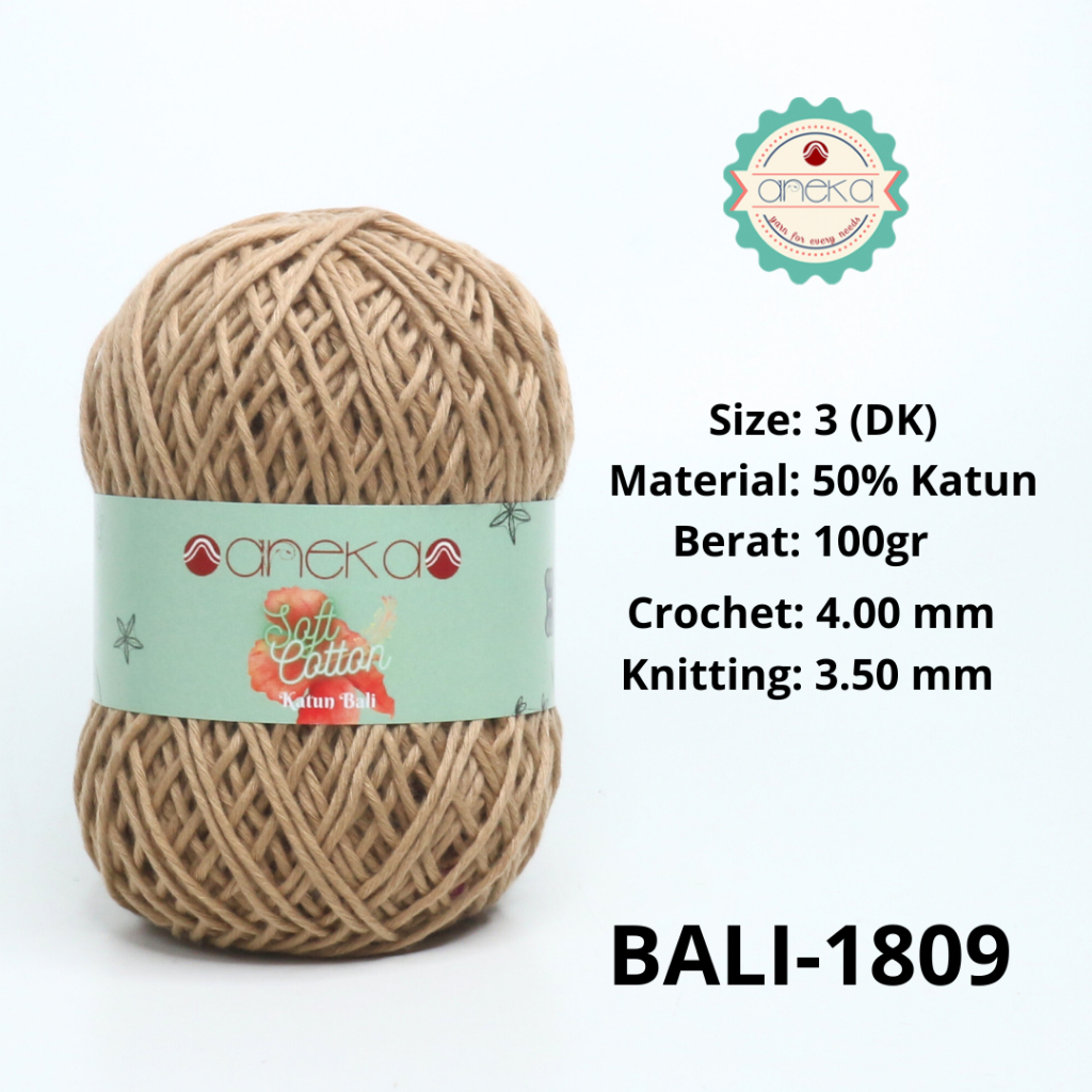 ANEKA - Benang Rajut Katun Bali ANEKA / Soft Cotton Big Ply made by ANEKABENANG - 1809