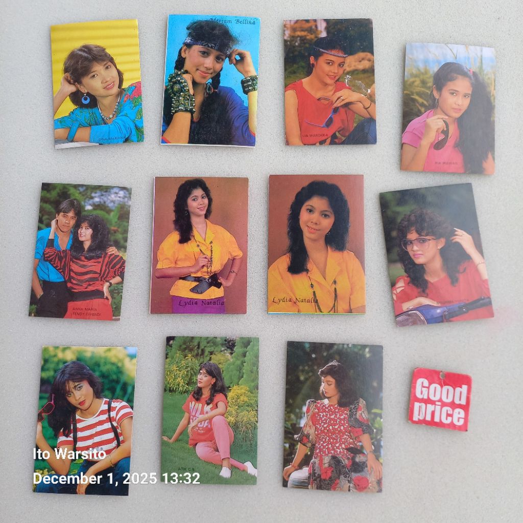 Kalender mini artis2 1986, set isi 11 pcs