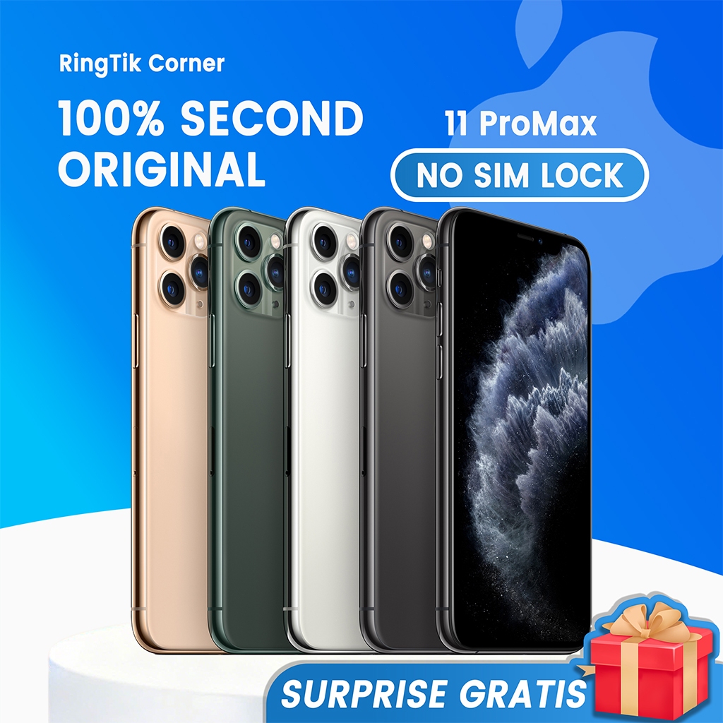 iphone11 pro max 64gb handphone second 100% ori APPLE 11pm MULUS (99 NEW )MINUS