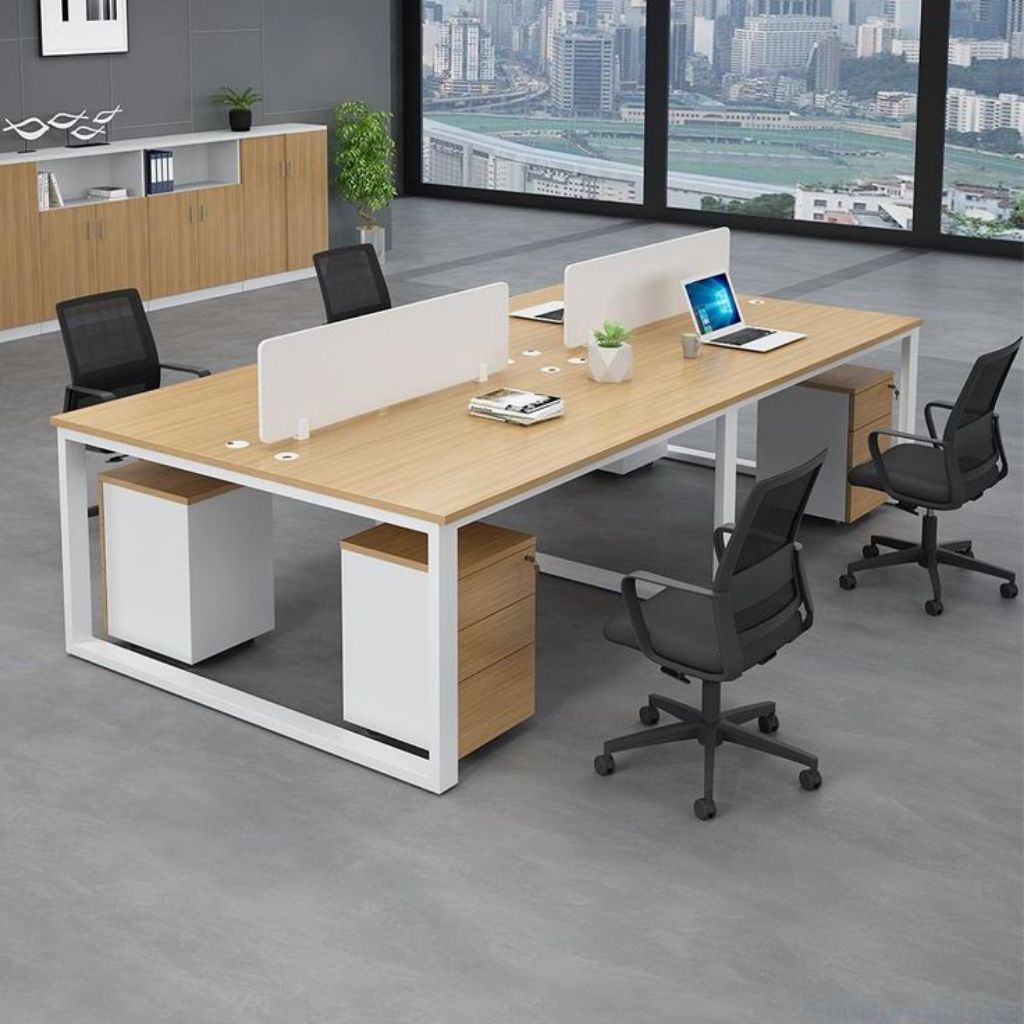 Meja nakas 4 orang 240 × 120 × 75 cm - meja kerja kantor - meja  kantor plywood Meranti Laminate hpl