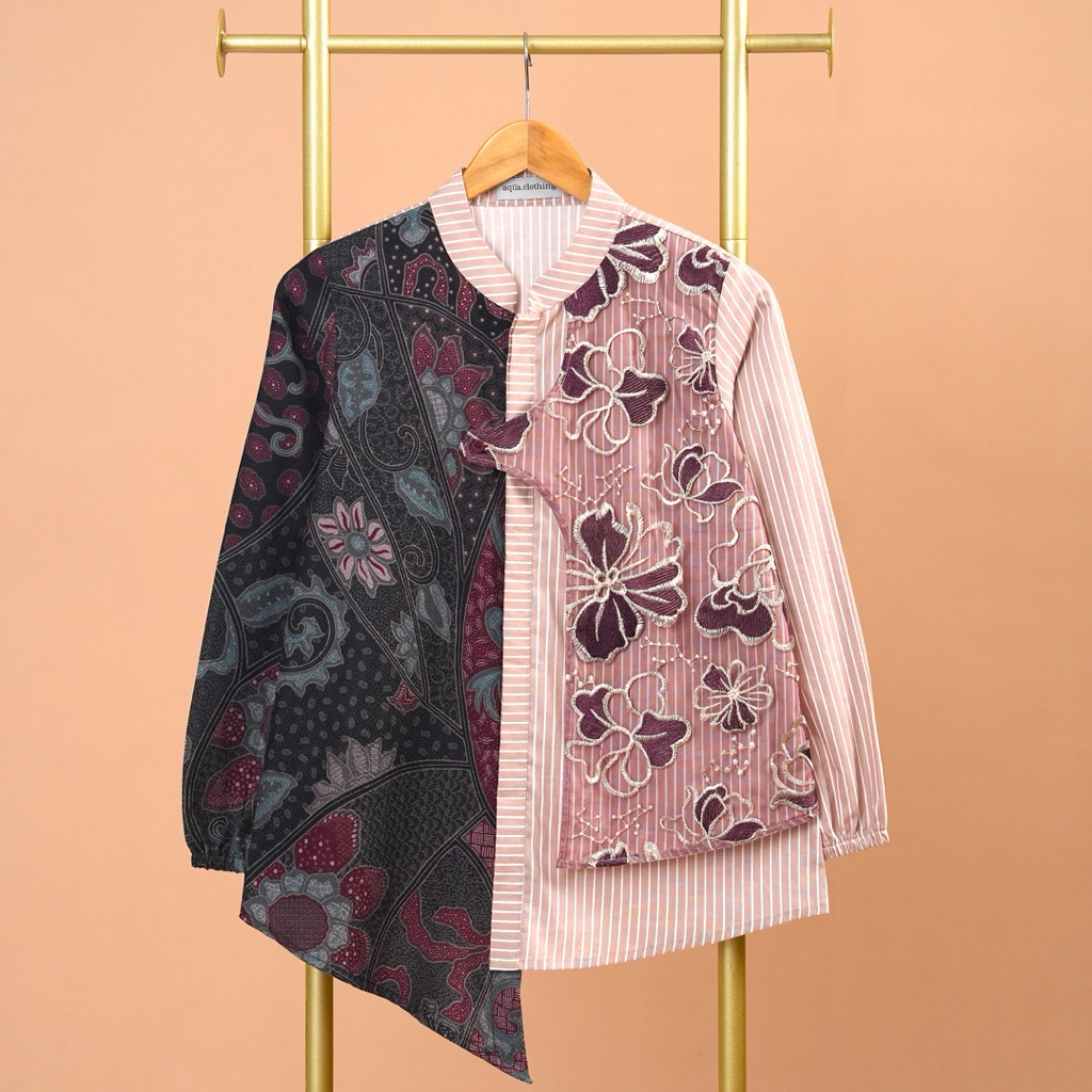 Atasan Wanita Batik DAISY Burgundy A1166