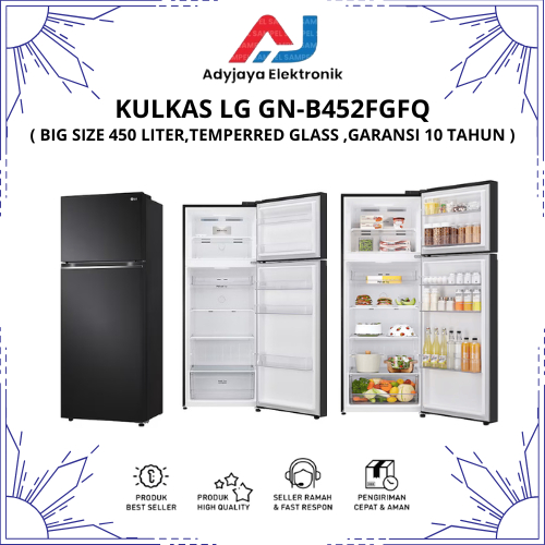KULKAS 2 PINTU LG GN-B452PGFQ SMART INVERTER