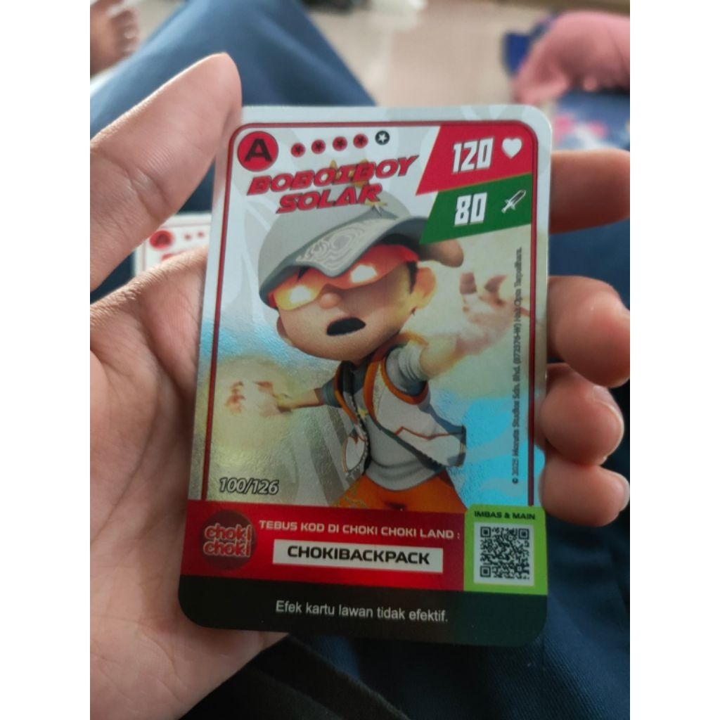 kartu boboiboy monsta galaxy card/kartu choki choki, boboiboy solar 100/126