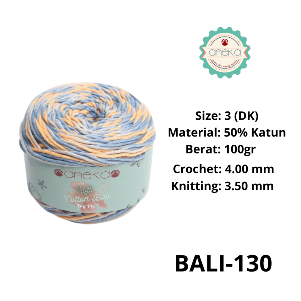 ANEKA - Benang Rajut Katun Bali ANEKA / Soft Cotton Big Ply made by ANEKABENANG - 130