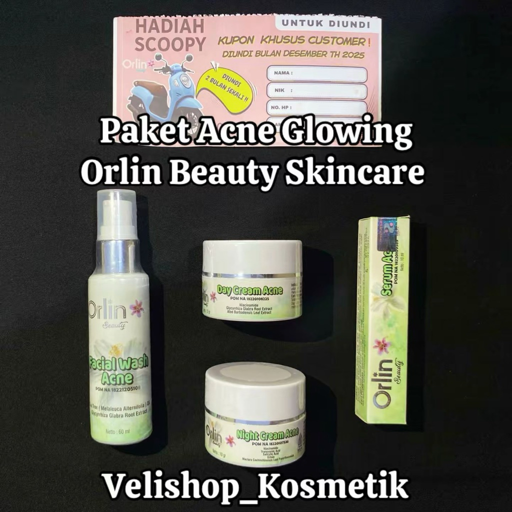 (GRATIS BANYAK BONUS) PAKET ACNE ORLIN BEAUTY/ ORLIN BEAUTY SKINCARE / ORLIN BEAUTY / ORLIN SKINCARE