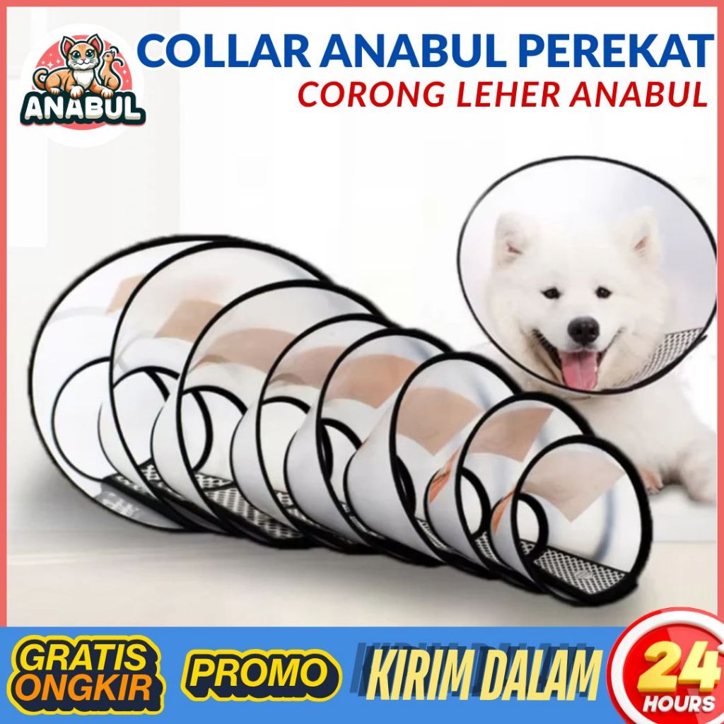(ANABUL CANTIK SHOP) Collar Kucing Leher Kucing Anti Jilat Corong Kucing Collar Anjing Jumbo Pet Col