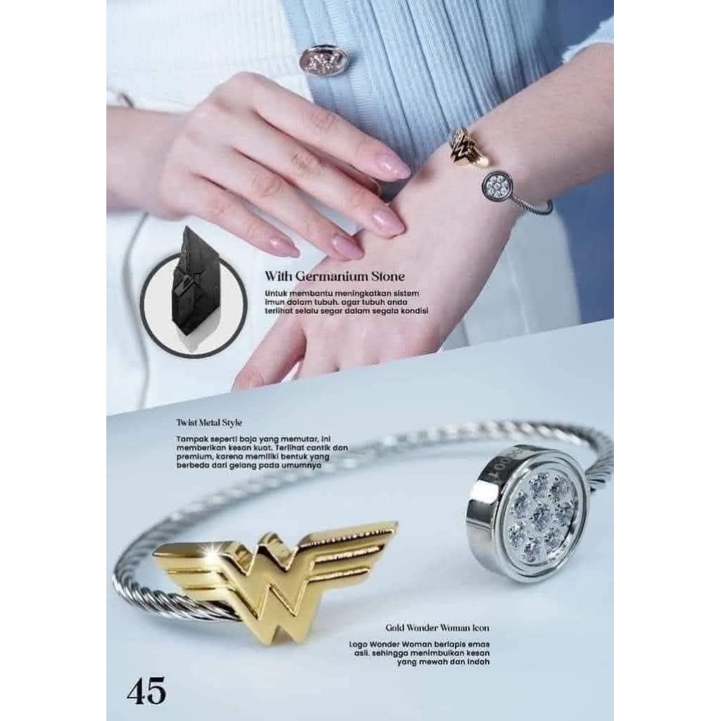 Gelang ww mci - wonder woman Preloved - Kapten Amerika - LSM reborn - kalung batman