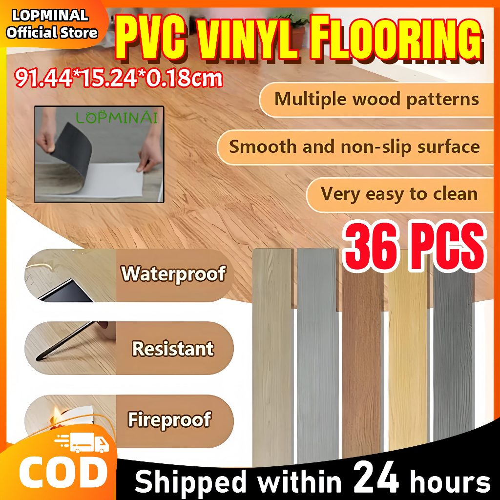 Lantai vinyl tempel vinil pvc lantai omtif kayu tebal premium stiker lantai vinyl kamar dapur motif 