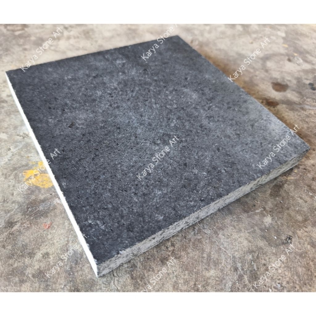 Batu Alam Andesit Honned 20x20x2cm | Andesit Hitam Tulungagung | Batu Andesit Matte | Batu Andesit D