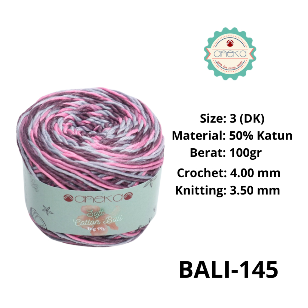 ANEKA - Benang Rajut Katun Bali ANEKA / Soft Cotton Big Ply made by ANEKABENANG - 145