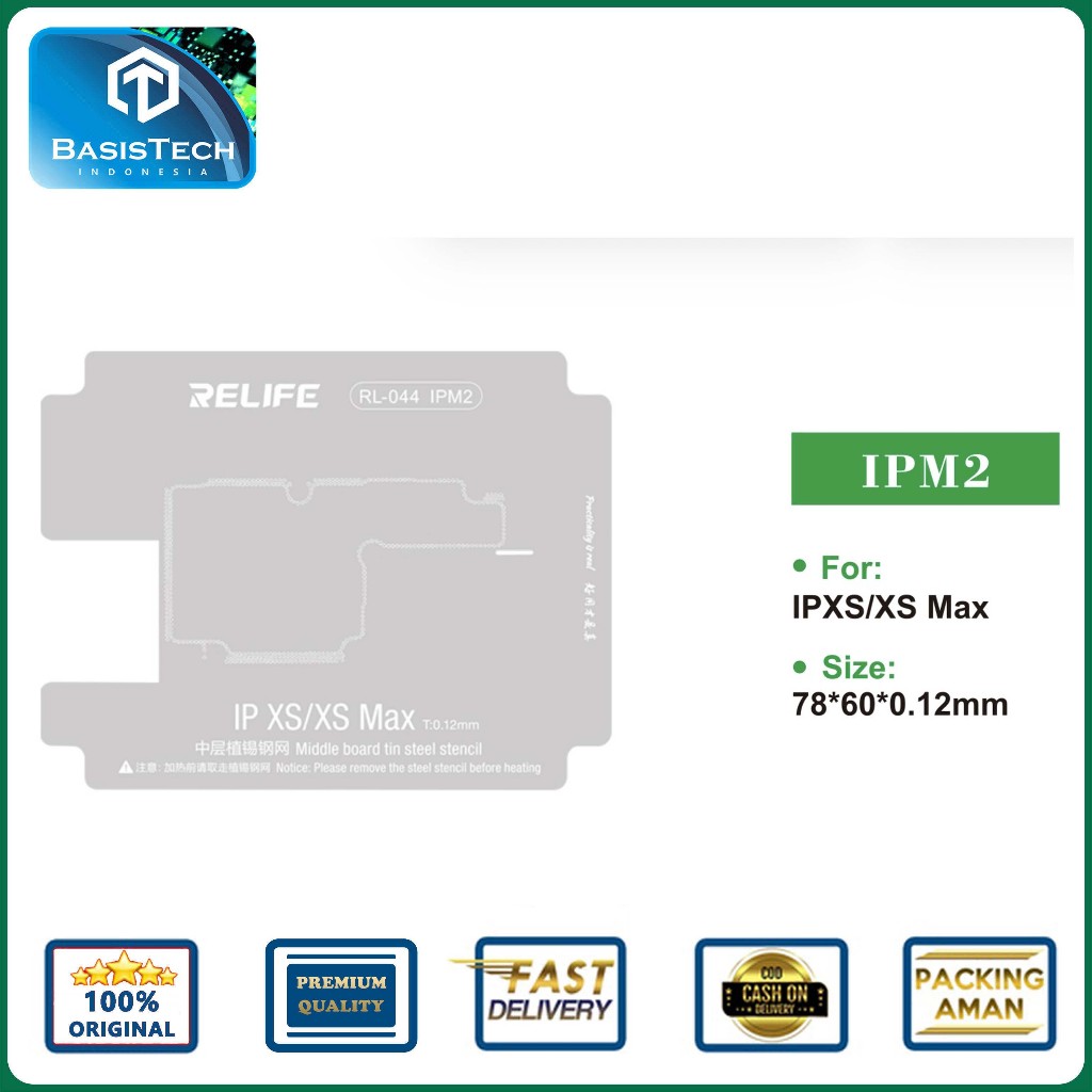STENCIL PLAT CETAKAN IC BGA CPU REBALLING RELIFE RL-044 IPM2 FOR IPHONE XS MAX - XS MIDDLE LAYER