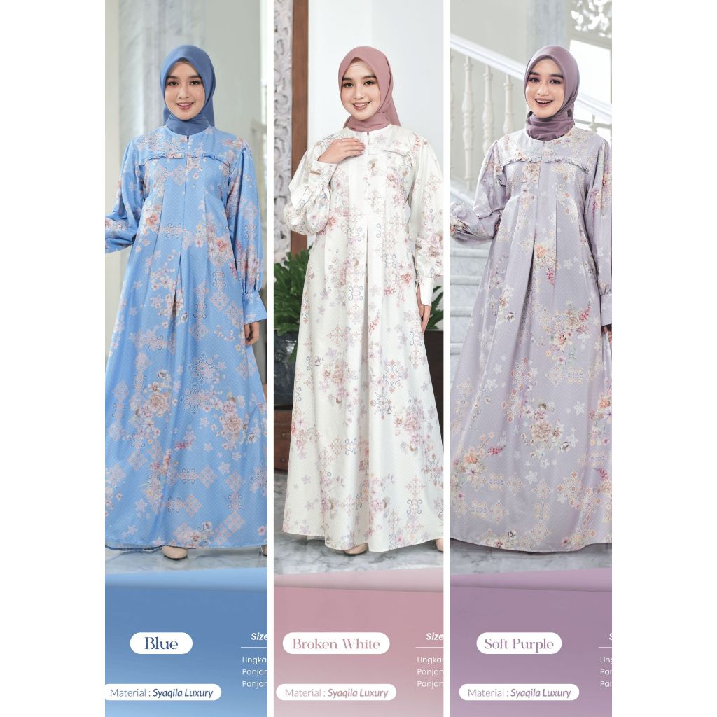Gamis Lebaran 2026 Terbaru Gamis Sahara Raunapride Bahan Syaqila Luxury Dress Muslim Elegan & Nyaman