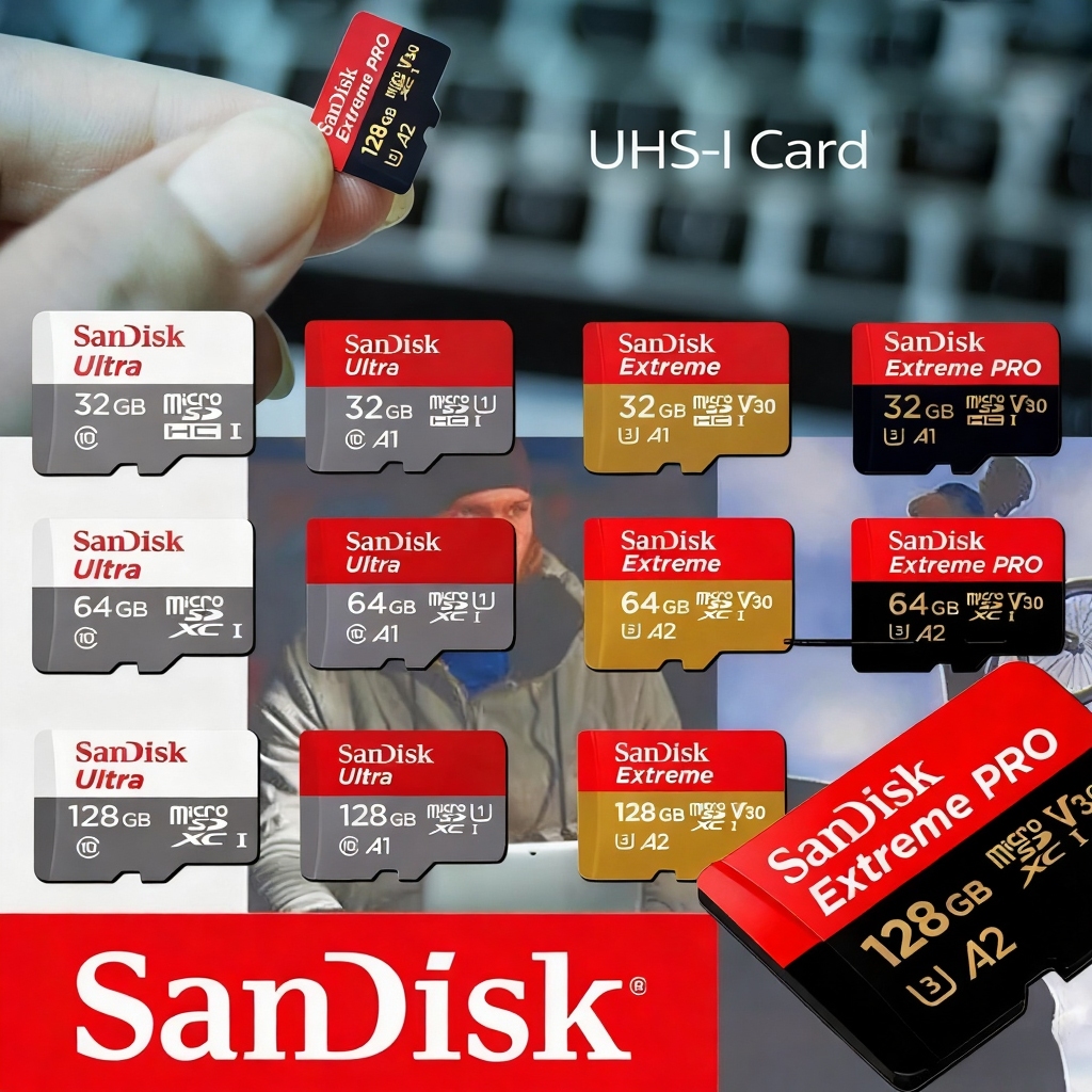 SanDisk Ultra A1 / Extreme A2 / Extreme Pro A2 microSD Memory Card with Adapter (32GB-2TB)