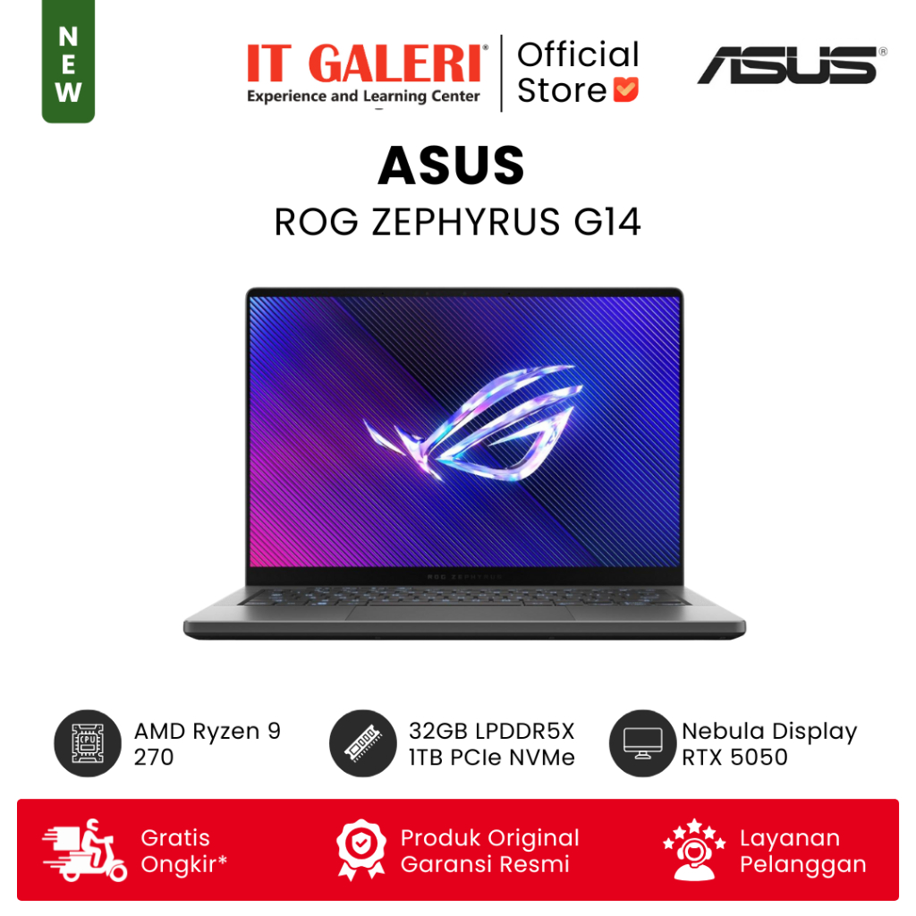 Asus ROG ZEPHYRUS G14 OLED GA403UH-R9N55OL6G-HM AMD Ryzen 9 270 32GB SSD 1TB 14 RTX5050 W11 + OH 202