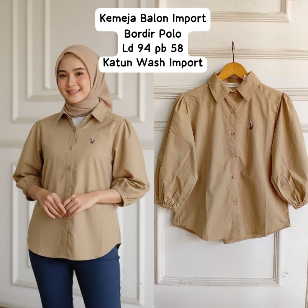 KEMEJA BALON IMPORT MOTIF NATHANIAH