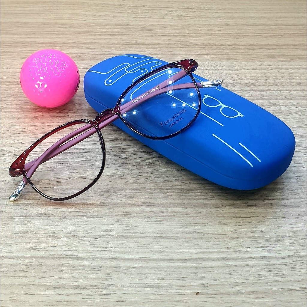 Kacamata Bulat Wanita Lensa Minus/Normal/Full Baca Anti Radiasi Blueray Photocromic Bluecromic M5009