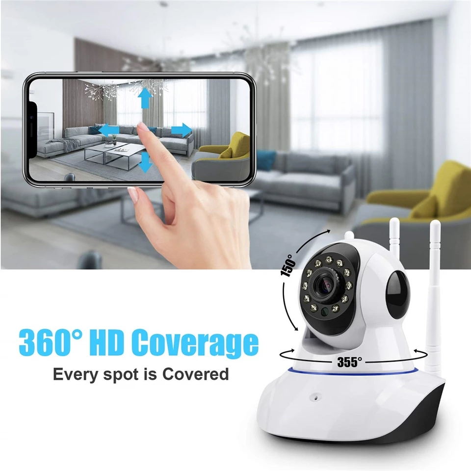 Kamera IP CCTV V380 Pro dengan 3 Antena Wireless Wifi jarak jauh lewat hp