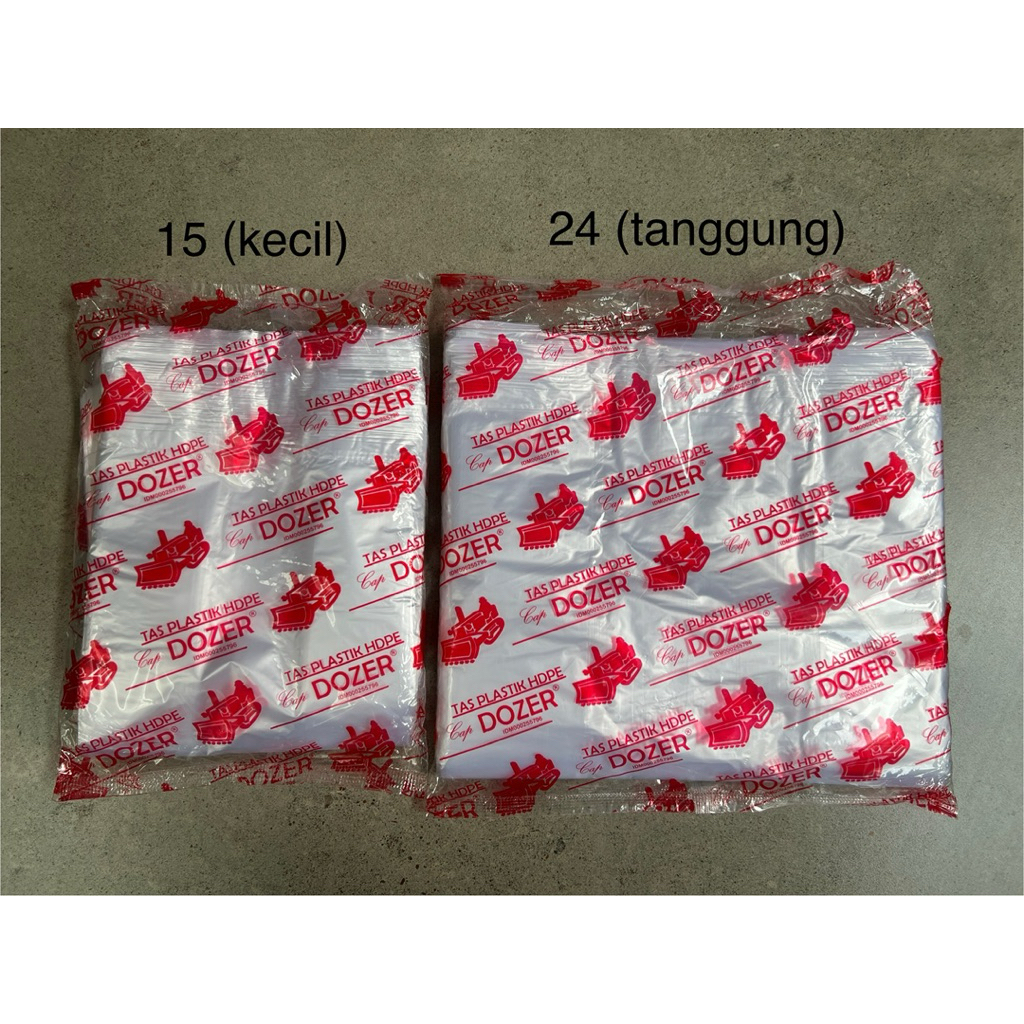 Kresek Katong Plastik Dozer Merah Bening Ukuran 15 (Kecil) 400 Gram – Kantong Plastik Kuat & Tebal F