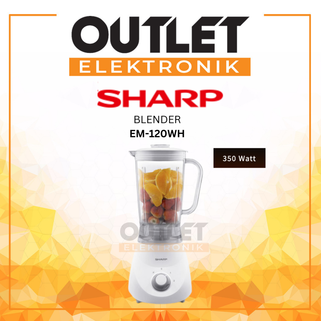 Sharp Blender EM-120WH 350 Watt Putih Low Watt Blender untuk Minuman dan Makanan