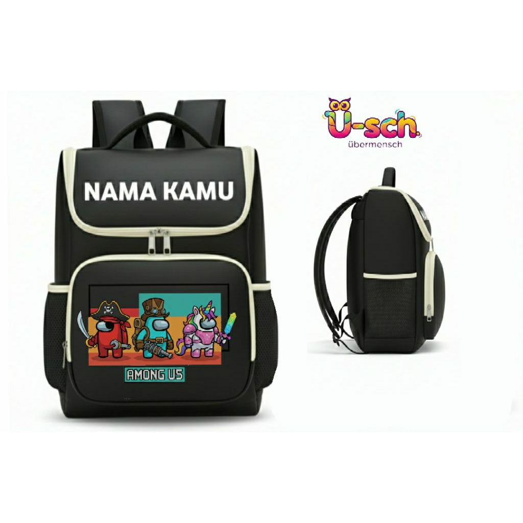 Tas sekolah anak TK/SD Game Among Us - Bisa custom nama sendiri