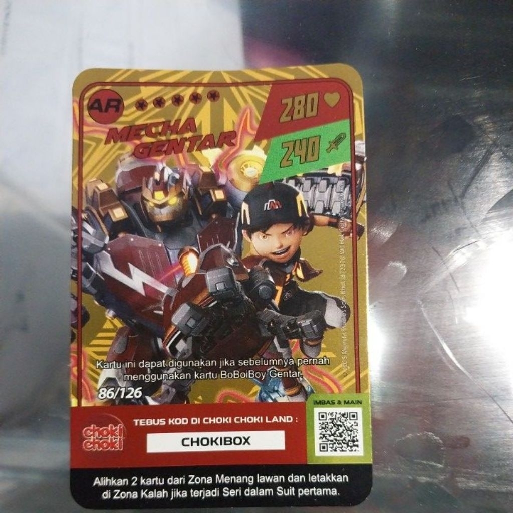 CHOKI CHOKI MONSTA GALAXY CARD BOBOIBOY MECHA GENTAR