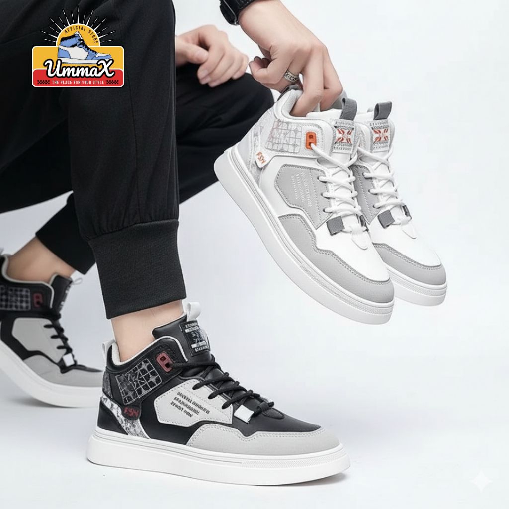 Sepatu Sneakers XDL Fashion Sepatu Kulit Casual Pria Wanita Sepatu Boots Cowok Cewek